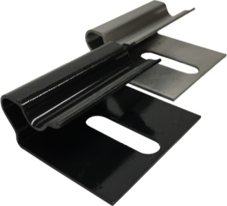 Whiteboard clips, one treated with a black hard-anodized finish