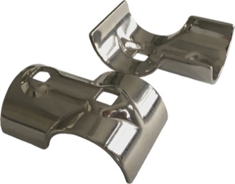 Polished tube brackets, stainless steel media